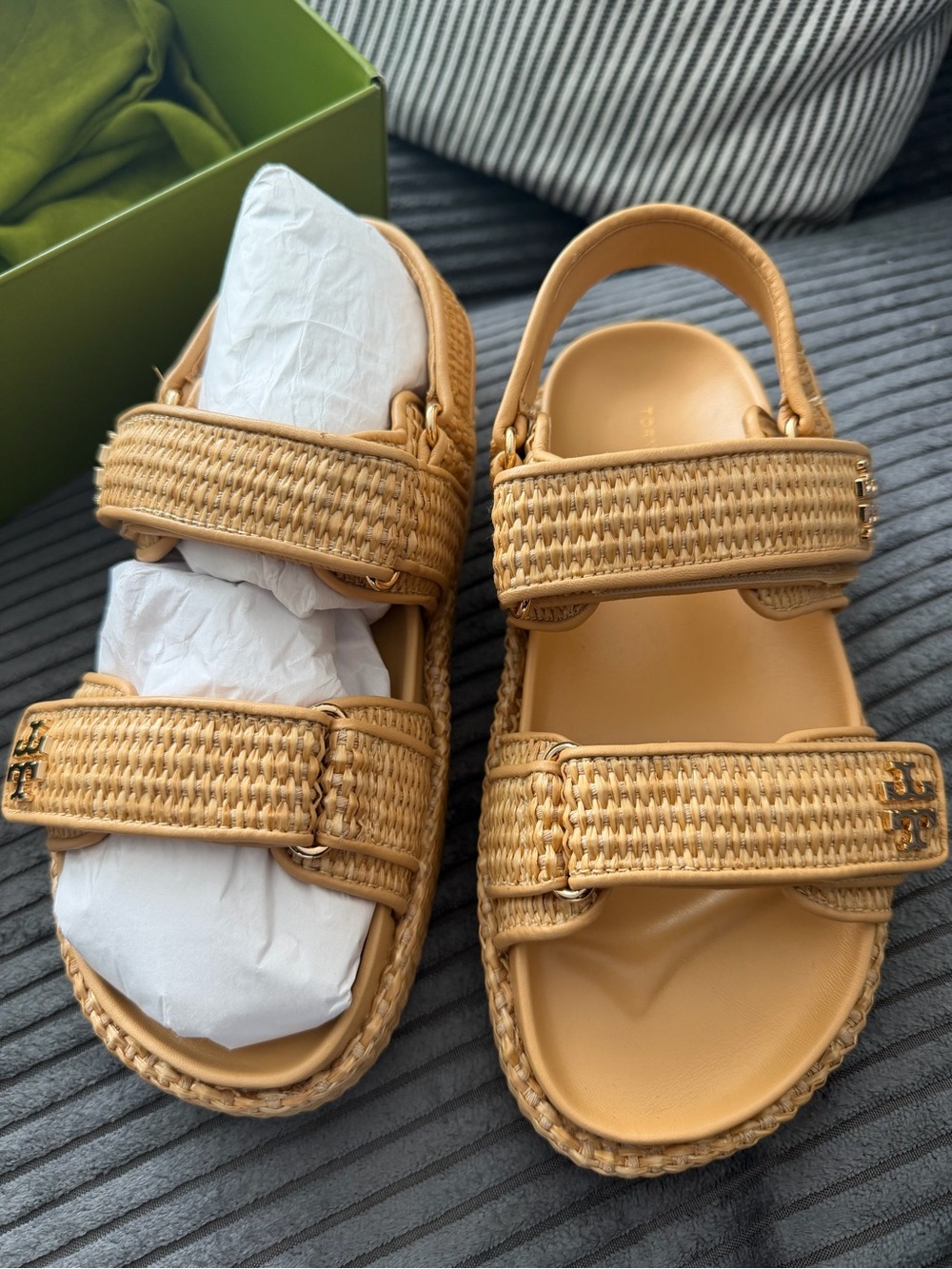 Tory Burch Women's Kira Sport Sandals, Natural Raffia, Tan, 5.5 Medium US - Picture 5 of 7